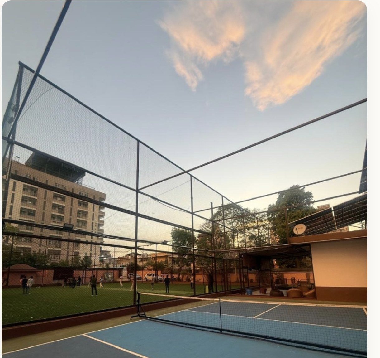 8teen10 courts at dusk
